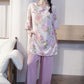 Elegant Chrysanthemum Eastern-Inspired Loungewear Set - image 2