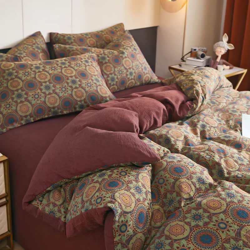 Vintage Medallion Jacquard Cotton Double Gauze Bedding - image 2