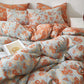 Orange Floral Cotton Double Gauze Bedding - image 4