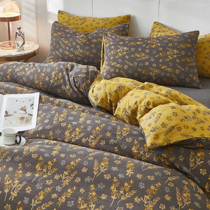 Lavender & Floral Cotton Double Gauze Bedding - image 2