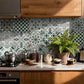 Green & White Peel and Stick Wall Sticker (24PCS) - image 1