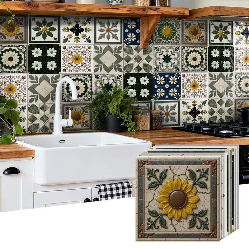 Sun & Floral Peel and Stick Wall Sticker (24PCS) - image 6