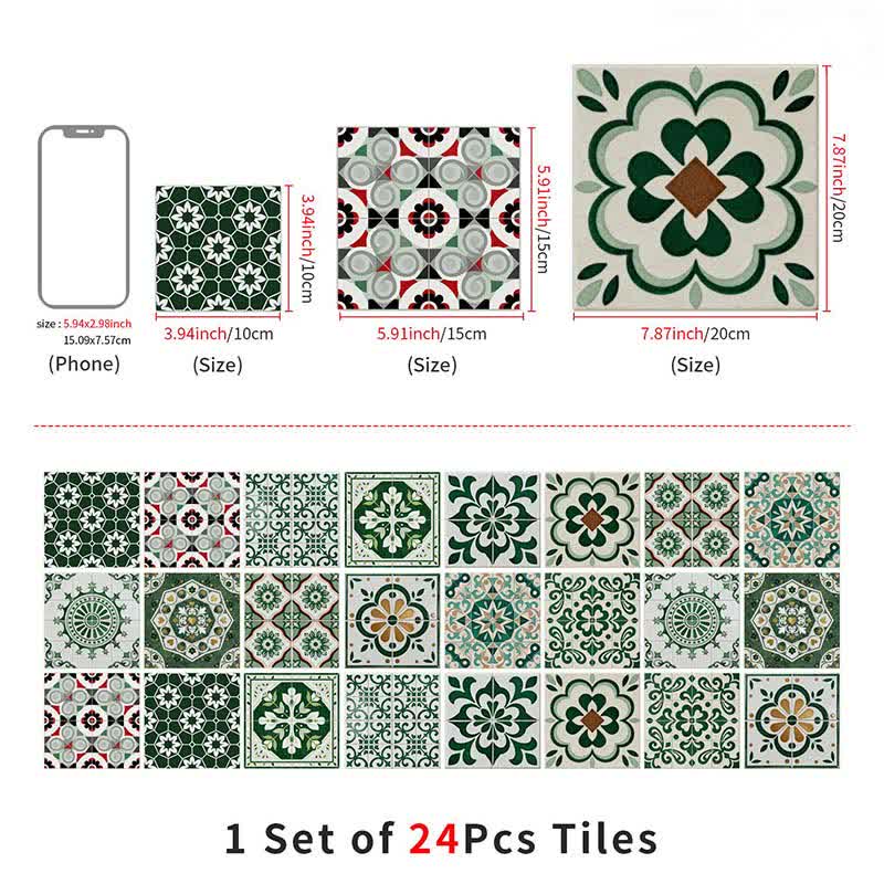 Boho Green Peel and Stick Wall Sticker (24PCS) - image 10