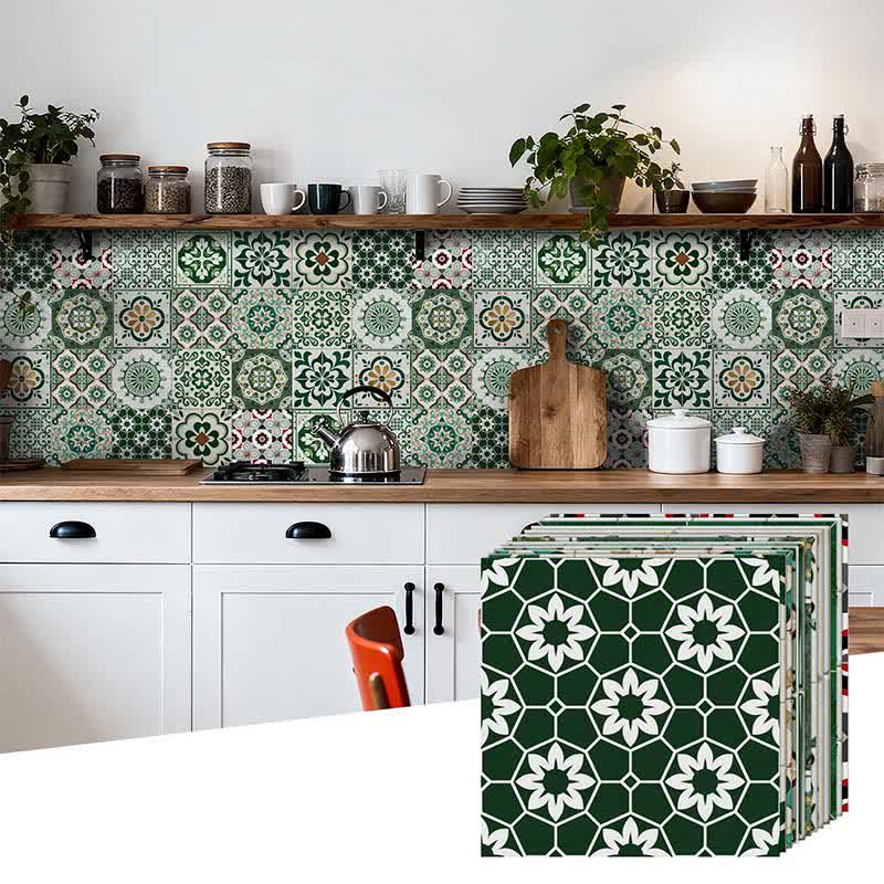 Boho Green Peel and Stick Wall Sticker (24PCS) - image 6