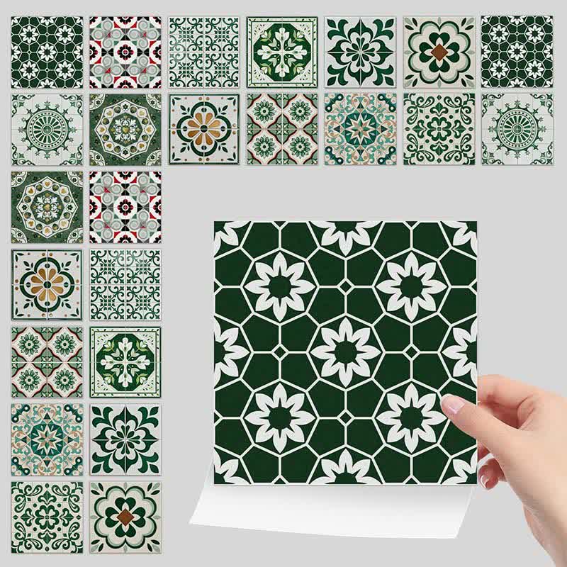 Boho Green Peel and Stick Wall Sticker (24PCS) - image 7