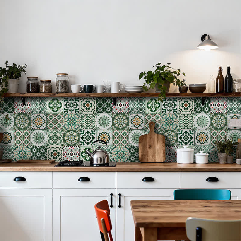 Boho Green Peel and Stick Wall Sticker (24PCS) - image 2