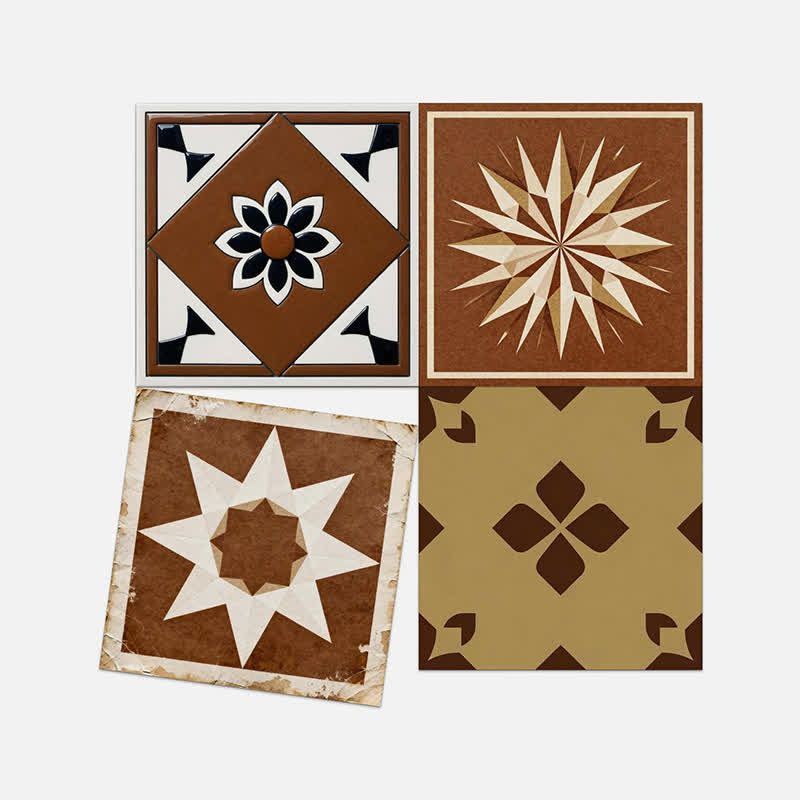 Brown Geometric Peel and Stick Wall Sticker (24PCS) - image 13