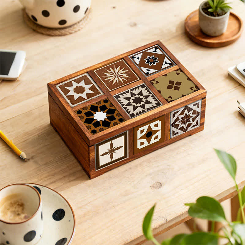 Brown Geometric Peel and Stick Wall Sticker (24PCS) - image 5