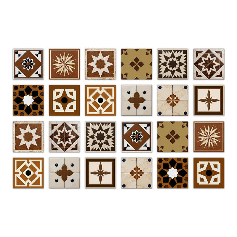 Brown Geometric Peel and Stick Wall Sticker (24PCS) - 7.87" x 7.87" - image 8