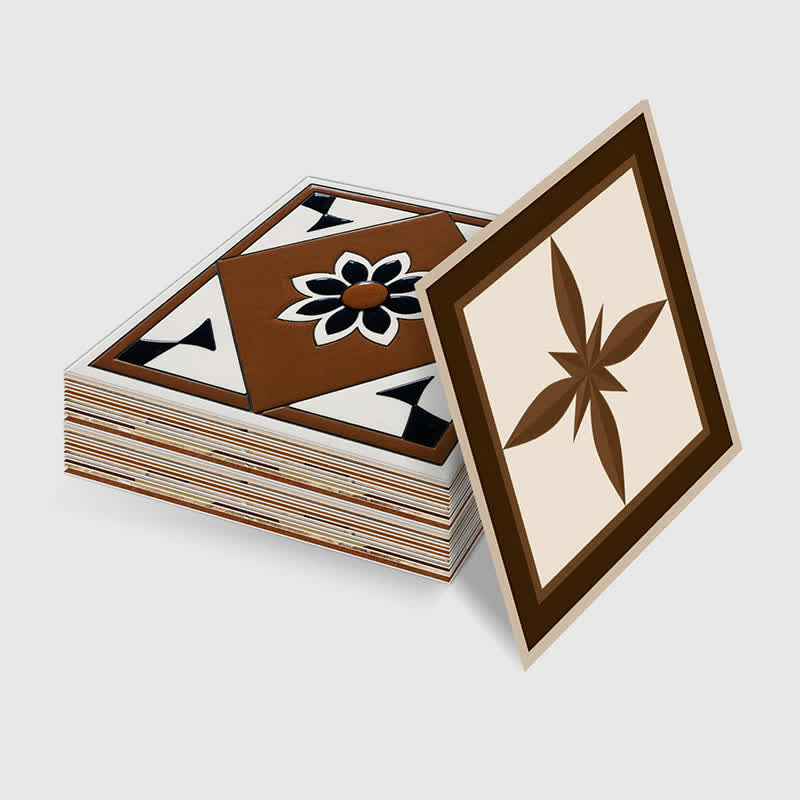 Brown Geometric Peel and Stick Wall Sticker (24PCS) - image 11