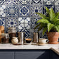 Retro Blue Peel and Stick Wall Sticker (24PCS) - image 2
