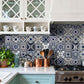 Retro Blue Peel and Stick Wall Sticker (24PCS) - image 1