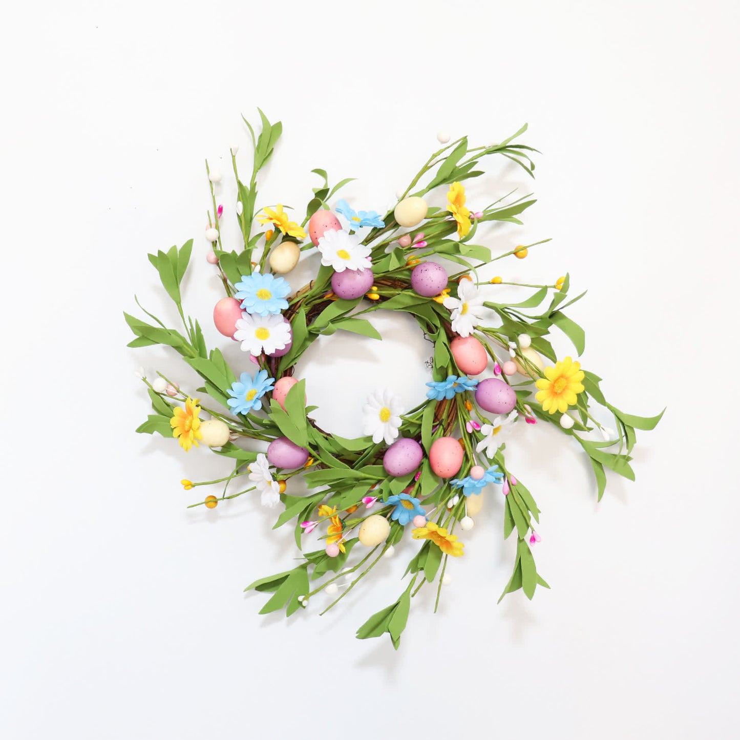 Easter Egg Candle Ring Wreath with Wildflowers - image 5