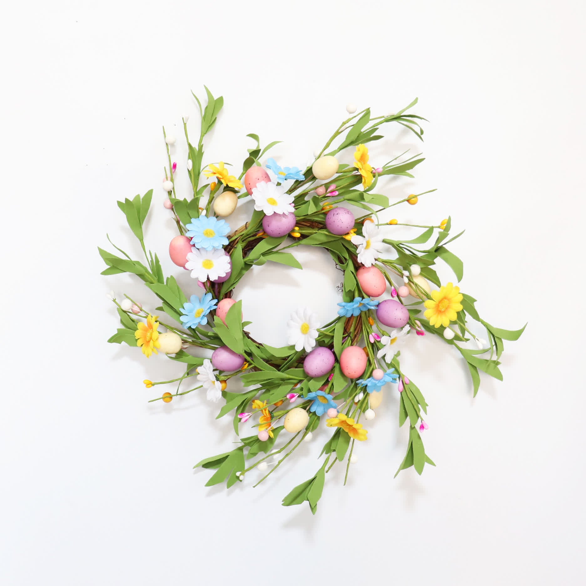 Easter Egg Candle Ring Wreath with Wildflowers - image 5
