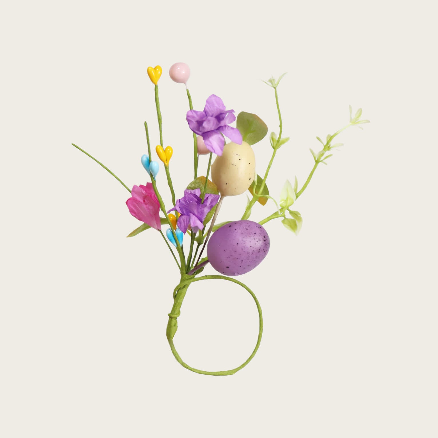 Easter Egg Faux Flower Napkin Rings Set - image 6