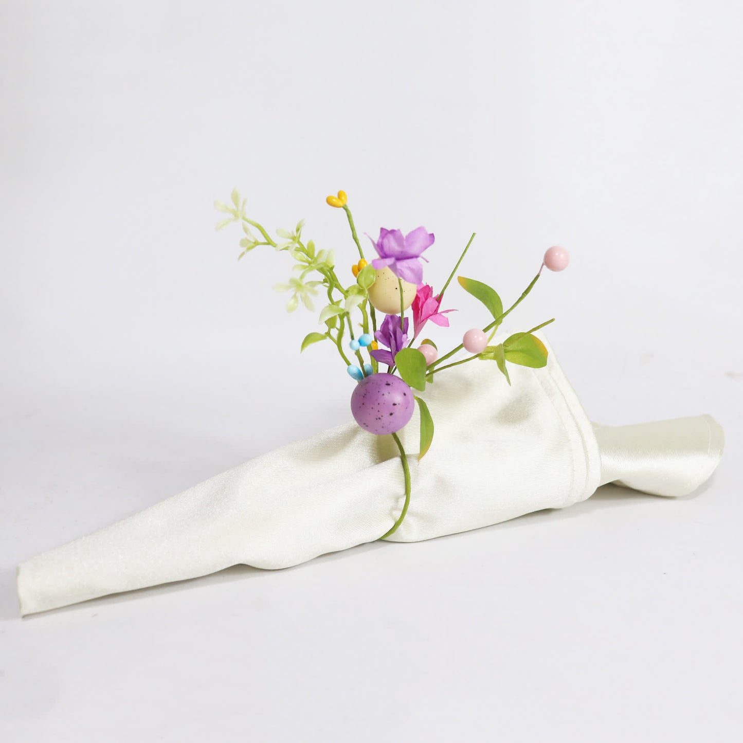 Easter Egg Faux Flower Napkin Rings Set - image 3