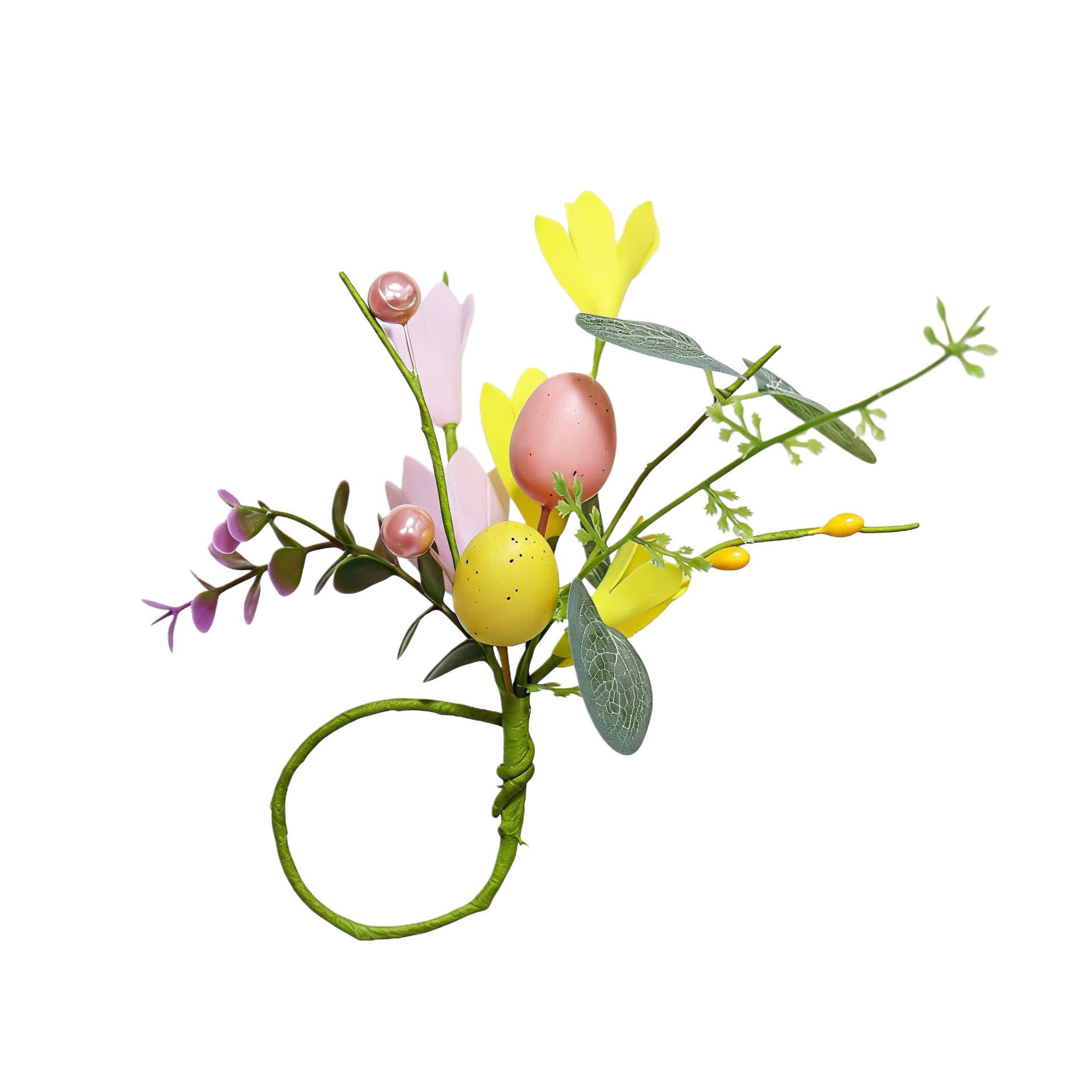 Easter Egg & Forsythia Spring Napkin Ring Set - image 8
