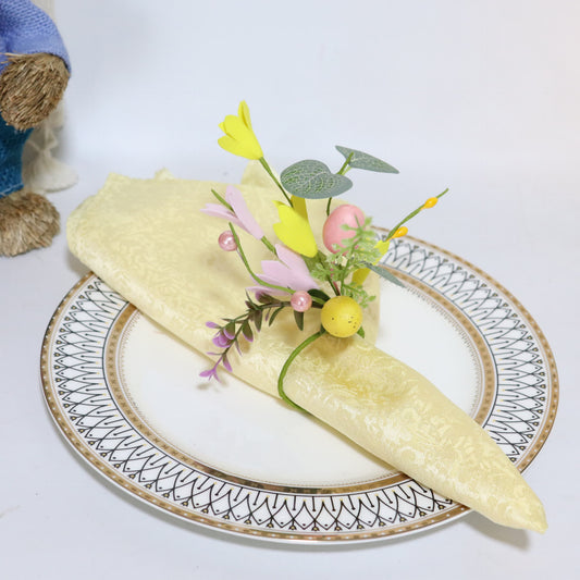 Easter Egg & Forsythia Spring Napkin Ring Set - image 0