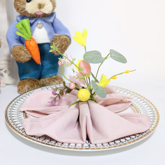 Easter Egg & Forsythia Spring Napkin Ring Set - image 1