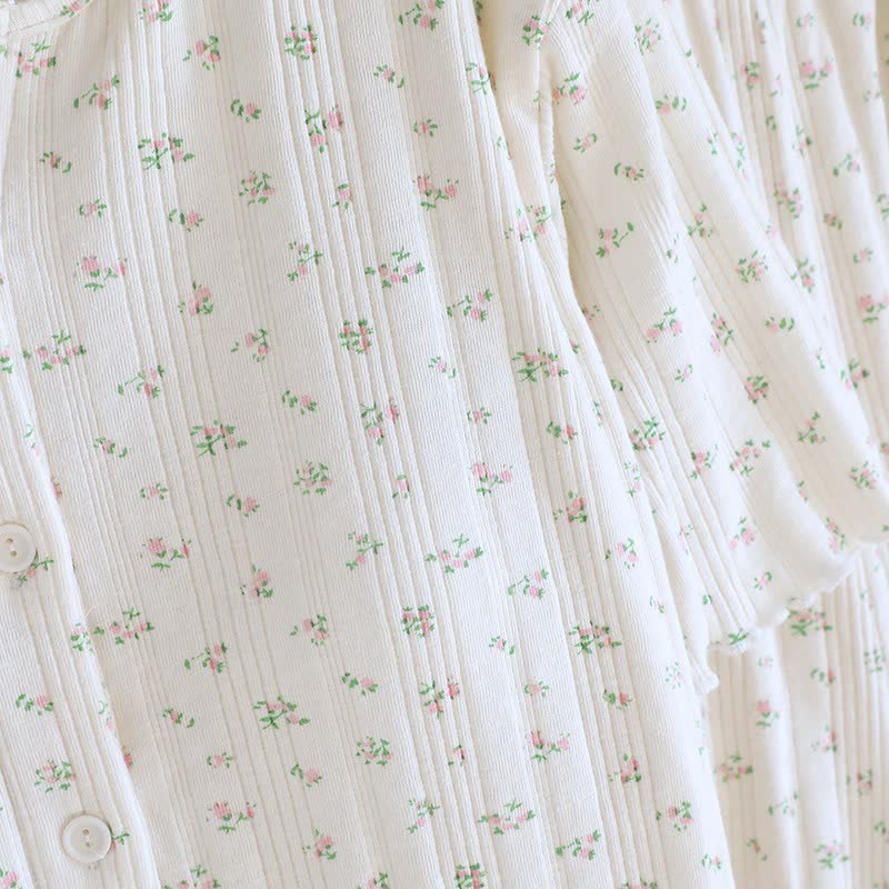 Pastoral Floral Cotton Jacquard Pajama Set - image 24