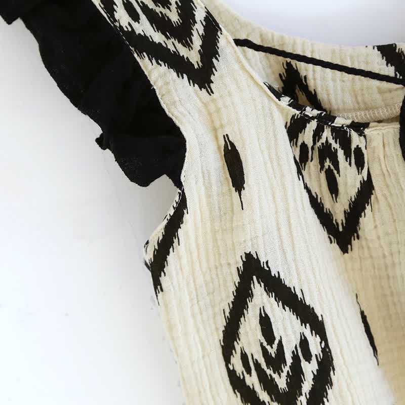 Boho Cotton Gauze Flutter Sleeve Pajama Set - image 6