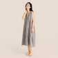 Minimalist Cotton Double Gauze Sleeveless Nightgown - Gray - XL - image 9