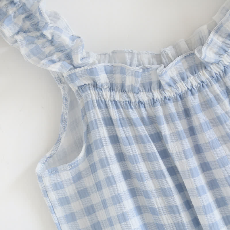 Cotton Ruffle Gingham Cami Nightgown - image 5