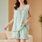 Floral Cotton Gauze Flutter Sleeve Pajama Set - image 2