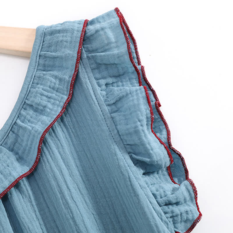 Plus Size Minimalist Cotton Ruffle Sleeveless Nightgown - image 10