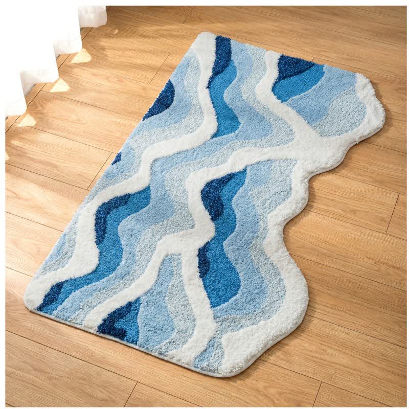 3D Coastal Wave Flocked Rug - image 2