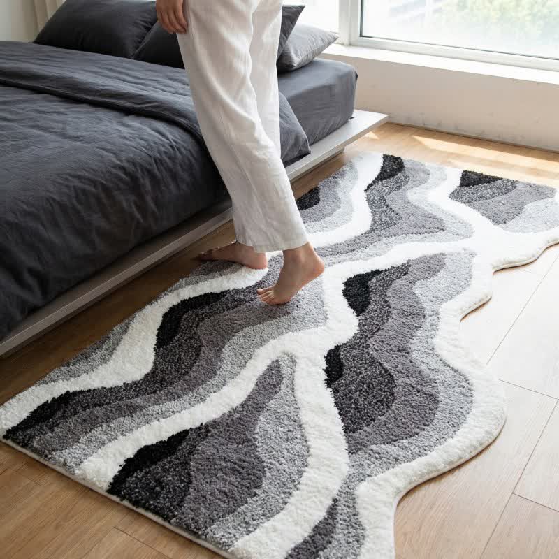 3D Coastal Wave Flocked Rug - image 6