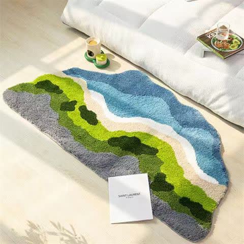 Artistic Wave Irregular Flocked Rug - 31"W x 63"L - image 0