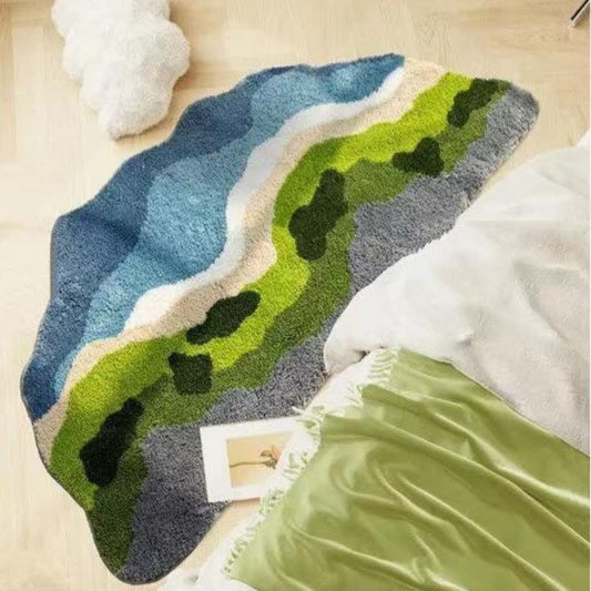 Artistic Wave Irregular Flocked Rug - image 1