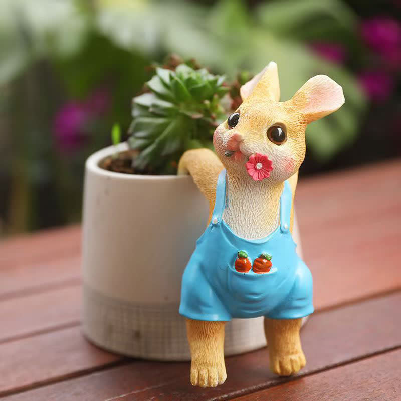 Whimsical Resin Bunny Pot Climbers Set - image 7