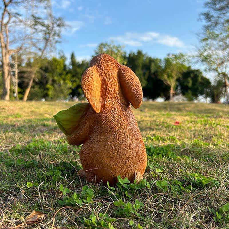 Resin Rabbit Bird Garden Feeder Statue - image 3