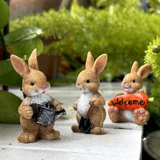 3PCS Miniature Gardening Bunny Figurines - 4 Sets - image 0