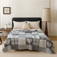 Patchwork Style Heart Cotton Gauze Quilt Blanket - Blue - Queen - image 9