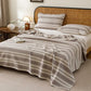 Minimalist Striped Cotton Gauze Quilt Blanket - Gray - Quilt with 2PCS Pillow Towels - King - image 6