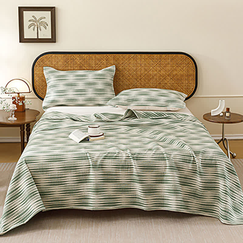 Curved Wave Cotton Gauze Quilt Blanket - image 7