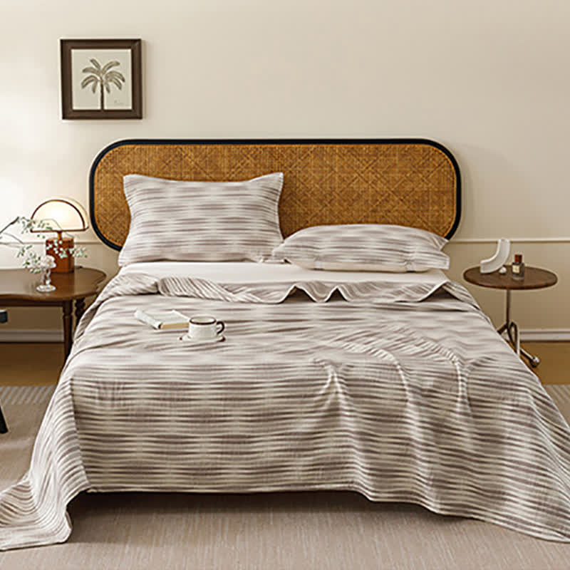 Curved Wave Cotton Gauze Quilt Blanket - image 3