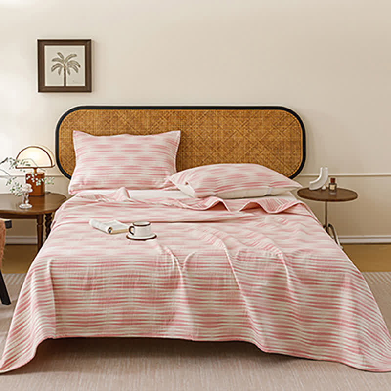 Curved Wave Cotton Gauze Quilt Blanket - image 1