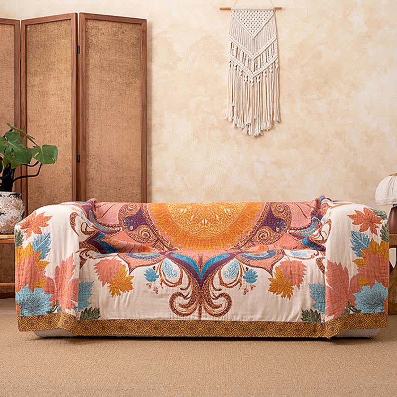 Retro Style Floral Cotton Quilt Blanket - image 4