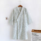 Mushroom & Bunny Cotton Gauze Kimono Robe - Green - L - image 10