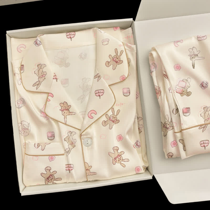 Cute Cartoon Bunny Pajama Set - image 2