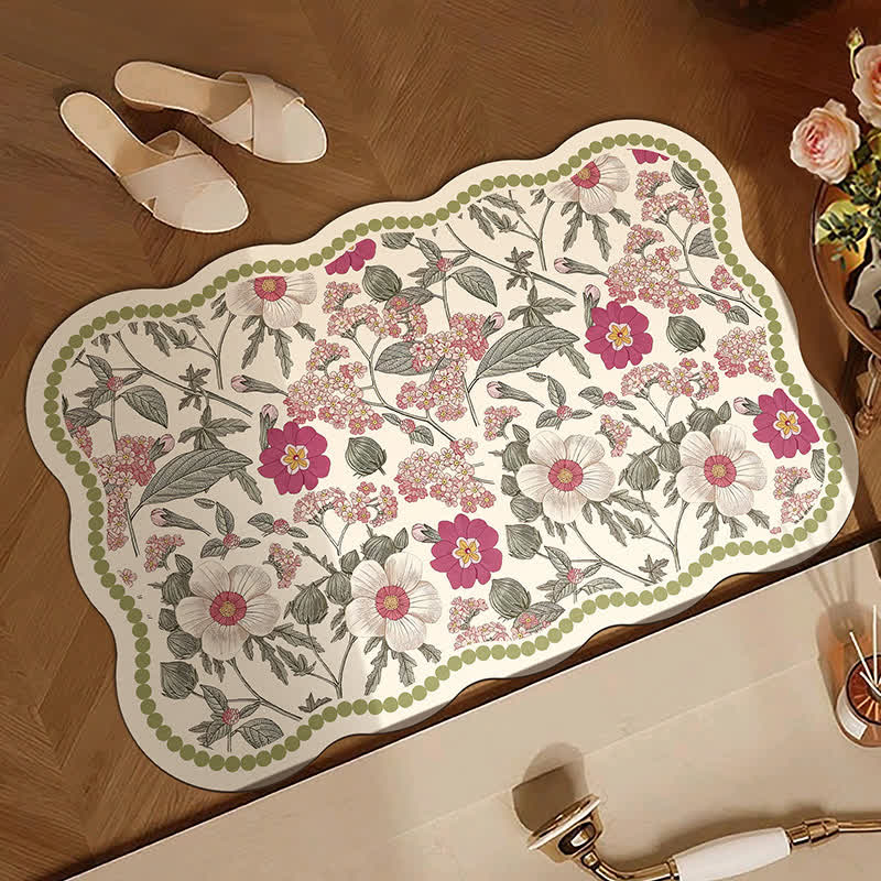 Ownkoti Vintage Floral Diatom Mud Bath Mat - image 1