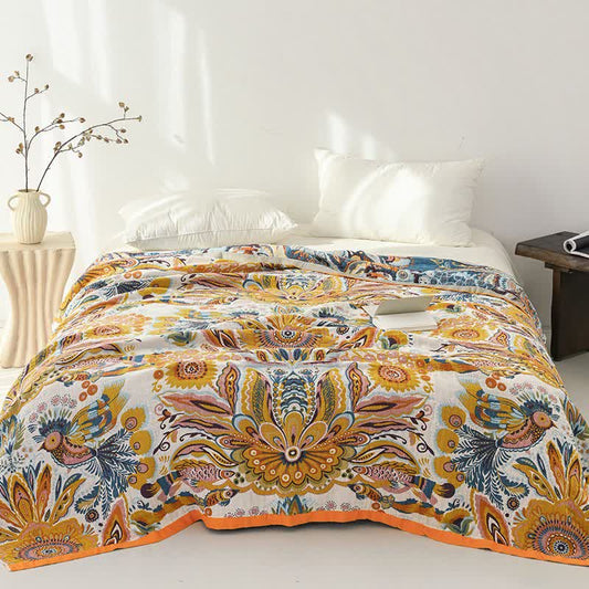 Tropical Floral Pure Cotton Quilt Blanket - King - image 0