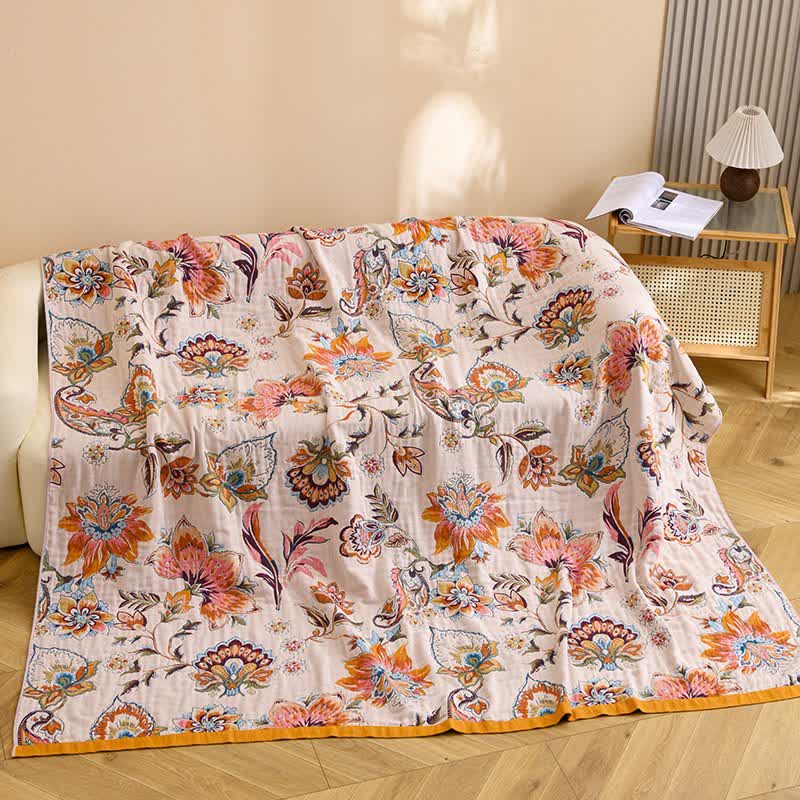 Blooming Floral Pure Cotton Quilt Blanket - image 6