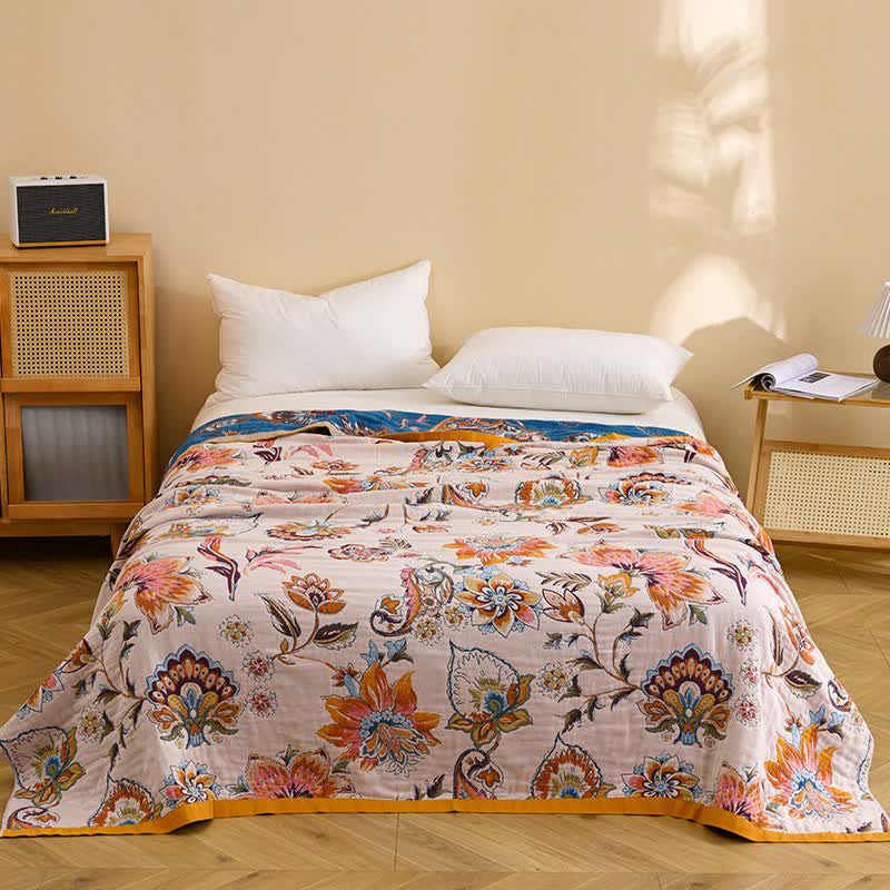 Blooming Floral Pure Cotton Quilt Blanket - King - image 0