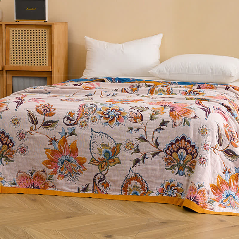 Blooming Floral Pure Cotton Quilt Blanket - image 4
