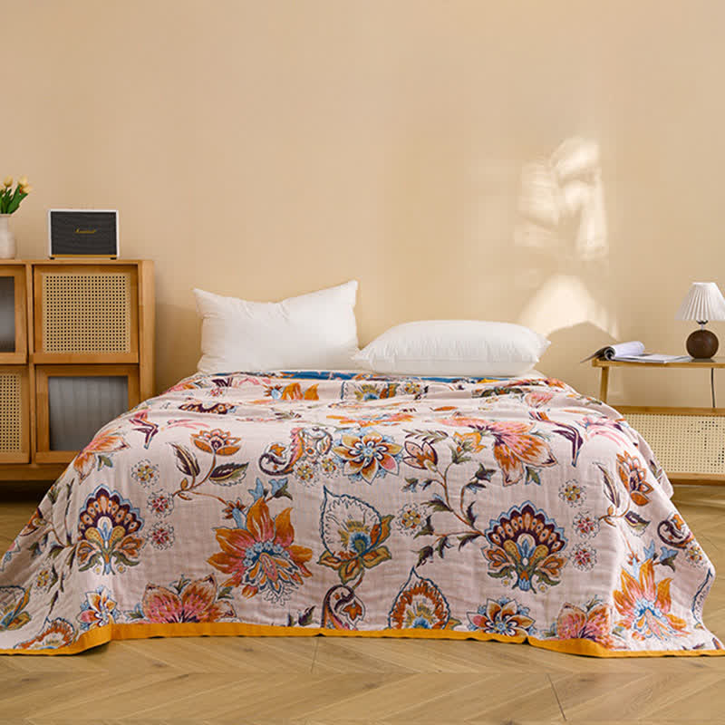 Blooming Floral Pure Cotton Quilt Blanket - image 2